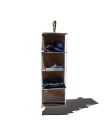 PUEBCO(vGuR)́RUBBERIZED FABRIC HANGING ORGANIZER / BAG 4 Shelves([ObY)