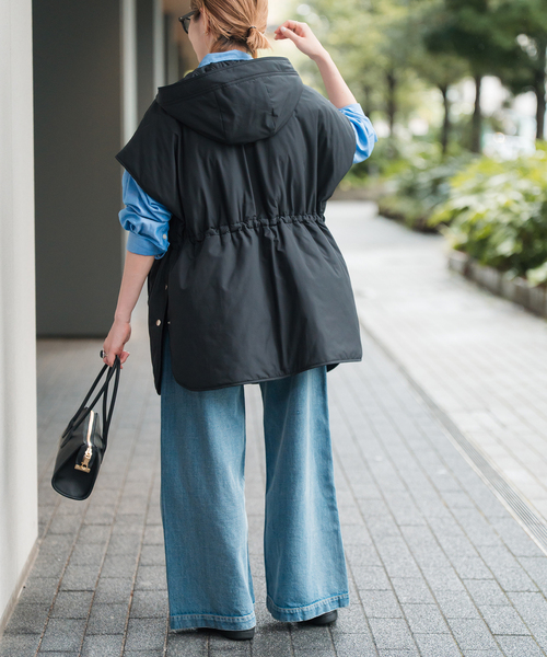 Spick & Span（スピックアンドスパン）の「TICCA / ティッカ リバーシブルキルティングポンチョ（その他アウター・レディース・カーキ/ブラック・FREE）」の10枚目の写真