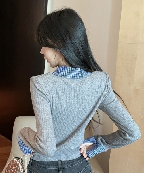 トップス ^ ^ Vネックラップスタイルニットトップス | ファッション通販サイト