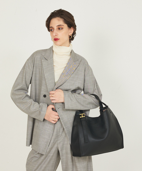 LOWELL things（ロウェル　シングス）の「Peak/メタルモチーフオープントート/A4サイズ/13インチPC収納可（トートバッグ・レディース・ブラック/ブルー/グレイッシュベージュ・フリー）」の7枚目の写真