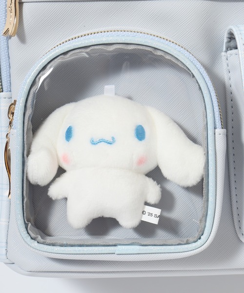 セール】サンリオ チェック クリアポケット ぬいぐるみ付 合皮ミニ