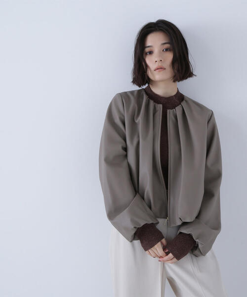 セール】◇フェイクレザーギャザーブルゾン（ブルゾン）｜NATURAL