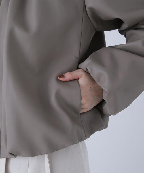 ◇フェイクレザーギャザーブルゾン（ブルゾン）｜NATURAL BEAUTY BASIC