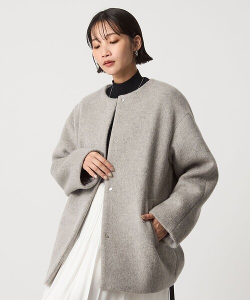 mm◡̈　グリーンレーベルリラクシング ウールノーカラー ミドルコート green label relaxing（グリーンレーベルリラクシング）の