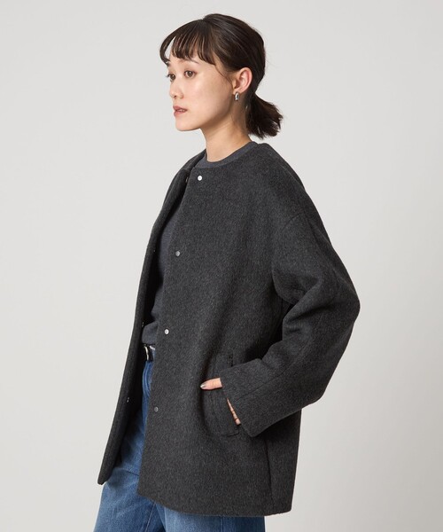 セール】［size SHORTあり］アンゴラビーバー ノーカラー ミドル