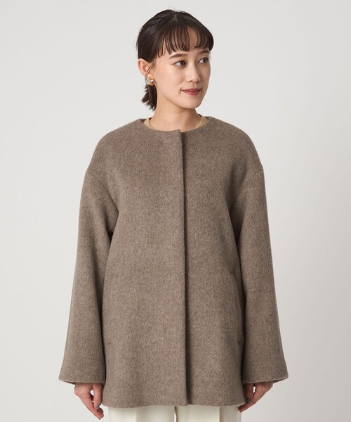 セール】［size SHORTあり］アンゴラビーバー ノーカラー ミドル