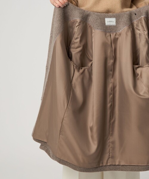 size SHORTあり］アンゴラビーバー ノーカラー ミドル コート（ノー