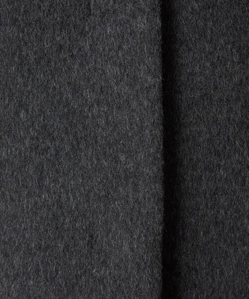 size SHORTあり］アンゴラビーバー ノーカラー ミドル コート（ノー