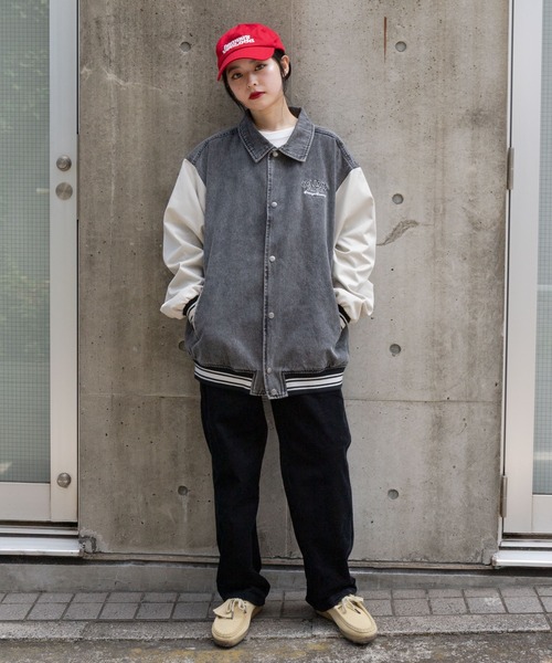 WEGO（ウィゴー）の「WEGO/デニムスタジャン（デニムジャケット・メンズ・ブラック系3/スカイブルー・MEDIUM/LARGE）」の4枚目の写真