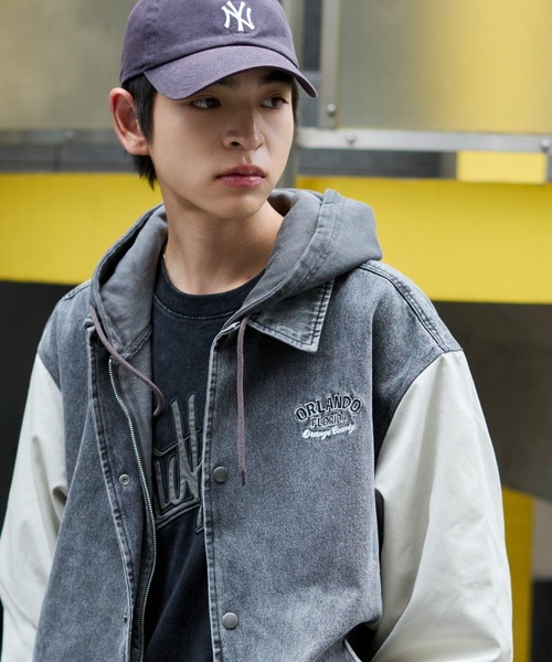 WEGO（ウィゴー）の「WEGO/デニムスタジャン（デニムジャケット・メンズ・ブラック系3/スカイブルー・MEDIUM/LARGE）」の6枚目の写真