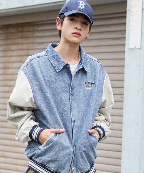 WEGO（ウィゴー）の「WEGO/デニムスタジャン（デニムジャケット・メンズ・ブラック系3/スカイブルー・MEDIUM/LARGE）」の16枚目の写真