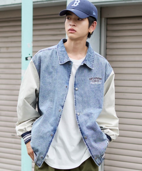 WEGO（ウィゴー）の「WEGO/デニムスタジャン（デニムジャケット・メンズ・ブラック系3/スカイブルー・MEDIUM/LARGE）」の18枚目の写真