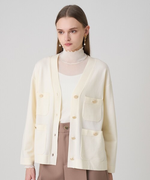 セール】エキストラファインメリノボクシー ジャケット カーディガン