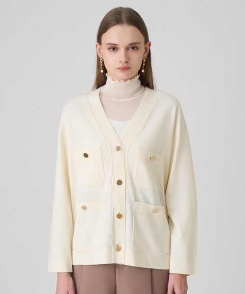 セール】エキストラファインメリノボクシー ジャケット カーディガン