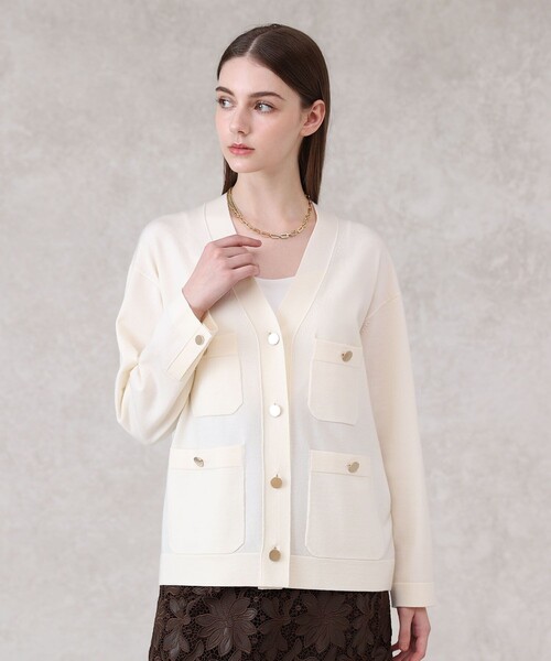 セール】エキストラファインメリノボクシー ジャケット カーディガン