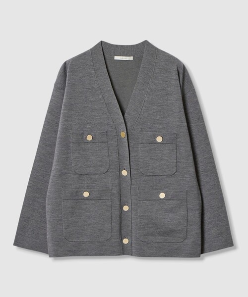 セール】エキストラファインメリノボクシー ジャケット カーディガン