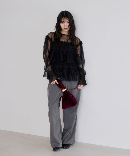 forksy.】【オケージョン対応】ベロアワンハンドルバッグ forksy