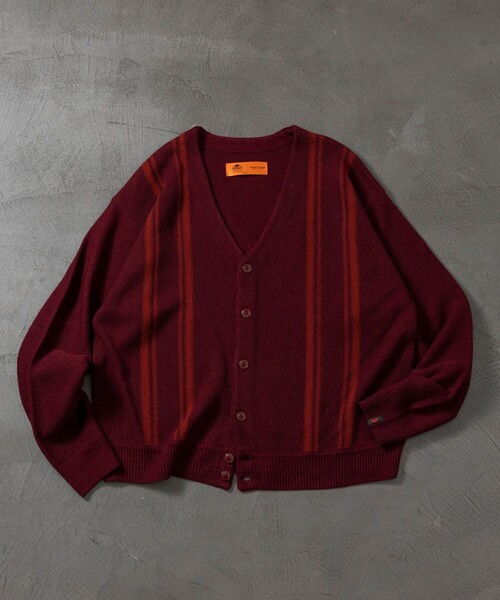 RED KAP（レッドキャップ）の「RED KAP/レッドキャップ 別注 ガーター編み ストライプ カーディガン（カーディガン/ボレロ・メンズ・ワインレッド/オリーブ/ブラック・MEDIUM/LARGE/SMALL）」の9枚目の写真