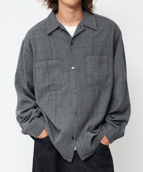 FREAK'S STORE(フリークスストア)の「FREAK’S STORE/フリークスストア ルーズフィット ロングスリーブ ワークシャツブルゾン【セットアップ対応】(シャツ/ブラウス・メンズ・ブラウン/グレー/ダークグレー/ブラック/その他13・SMALL/LARGE/MEDIUM)」の10枚目の写真
