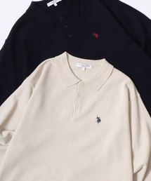 U.S. POLO ASSN./ユーエスポロアッスン オーバーサイズ ハイゲージニット ロゴ ワンポイント刺繍 ポロ セーター/レディース メンズ