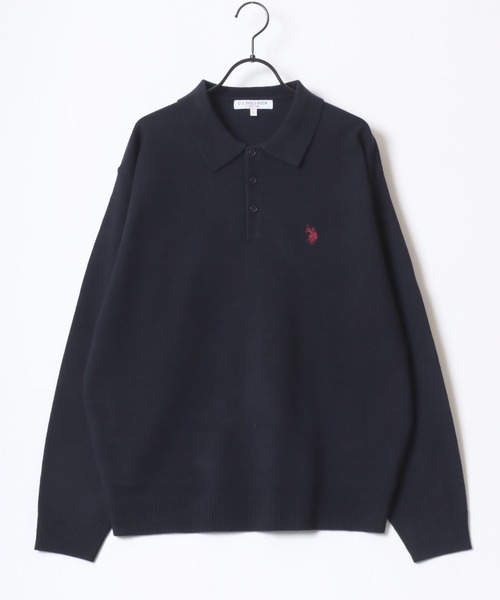 グッチ［ポロニット］長袖　ハイゲージ　刺繍ロゴ　ブラック　サイズM　セーター グッチ［ポロニット］長袖 ハイゲージ 刺繍ロゴ ブラック サイズM