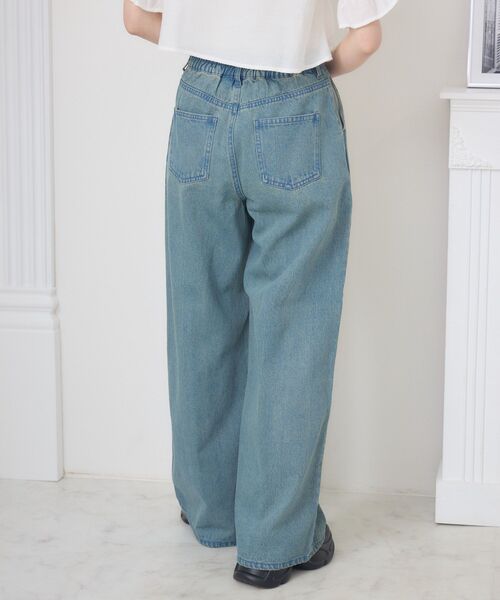 ems excite(エムズエキサイト)の「ビジューデニムPT(デニムパンツ・レディース・ケミカルウォッシュ/ダークブルー/ブラック・FREE)」の5枚目の写真