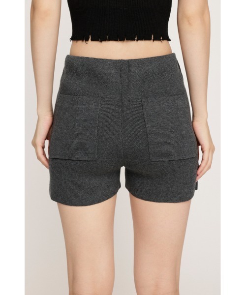 SLY（スライ）の「RIB KNIT BACK PK S/PT リブ ニット バックポケット ショートパンツ 秋服 冬服（スラックス・レディース・ブラック/杢グレー・FREE）」の10枚目の写真