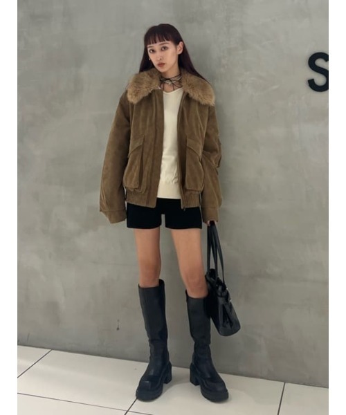 SLY（スライ）の「RIB KNIT BACK PK S/PT リブ ニット バックポケット