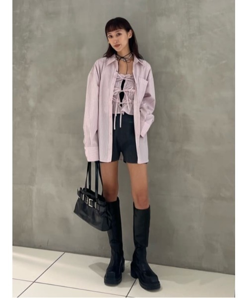 SLY（スライ）の「RIB KNIT BACK PK S/PT リブ ニット バックポケット