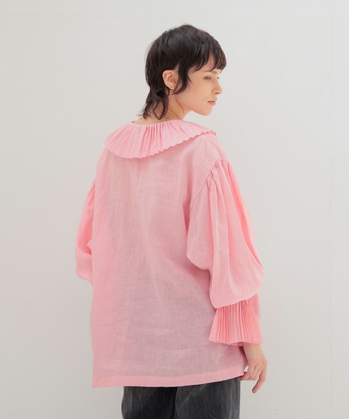 venit（ヴェニット）の「VENIT / linen pleats blouse(リネンプリーツブラウス VEG-5519-A)（シャツ/ブラウス・レディース・ホワイト・38）」の3枚目の写真