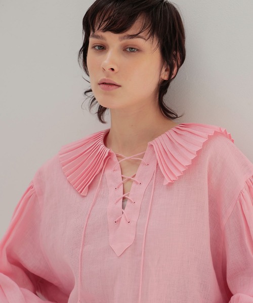venit（ヴェニット）の「VENIT / linen pleats blouse(リネンプリーツブラウス VEG-5519-A)（シャツ/ブラウス・レディース・ホワイト・38）」の4枚目の写真