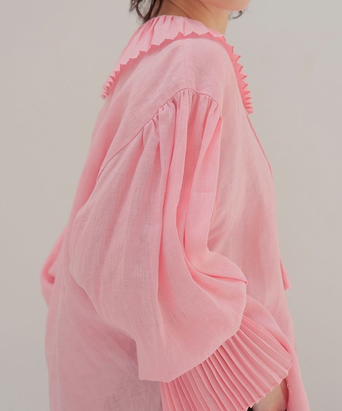 venit（ヴェニット）の「VENIT / linen pleats blouse(リネンプリーツブラウス VEG-5519-A)（シャツ/ブラウス・レディース・ホワイト・38）」の5枚目の写真