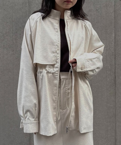 &g'aime（アンジェム）の「【&g'aime】ドロストオーバージャケット　Drawstring Over Jacket（ブルゾン・レディース・アイボリー/ブラック/ブラウン・FREE）」の2枚目の写真