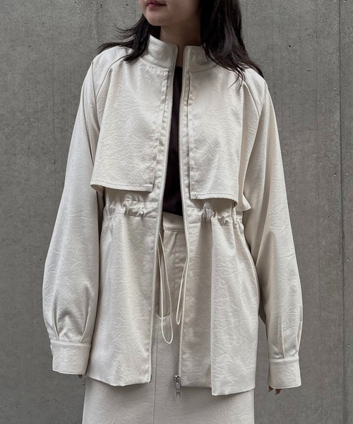 &g'aime（アンジェム）の「【&g'aime】ドロストオーバージャケット　Drawstring Over Jacket（ブルゾン・レディース・アイボリー/ブラック/ブラウン・FREE）」の5枚目の写真