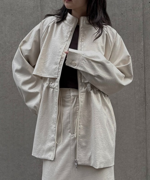 &g'aime（アンジェム）の「【&g'aime】ドロストオーバージャケット　Drawstring Over Jacket（ブルゾン・レディース・アイボリー/ブラック/ブラウン・FREE）」の4枚目の写真