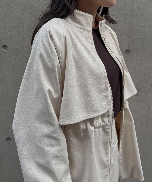 &g'aime（アンジェム）の「【&g'aime】ドロストオーバージャケット　Drawstring Over Jacket（ブルゾン・レディース・アイボリー/ブラック/ブラウン・FREE）」の6枚目の写真