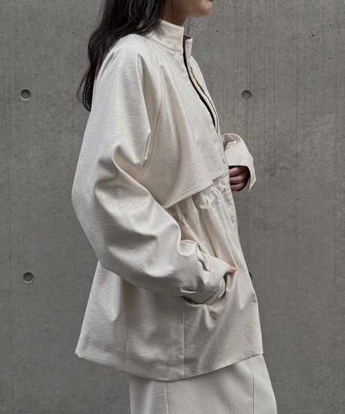 &g'aime（アンジェム）の「【&g'aime】ドロストオーバージャケット　Drawstring Over Jacket（ブルゾン・レディース・アイボリー/ブラック/ブラウン・FREE）」の7枚目の写真