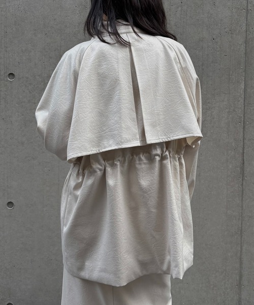 &g'aime（アンジェム）の「【&g'aime】ドロストオーバージャケット　Drawstring Over Jacket（ブルゾン・レディース・アイボリー/ブラック/ブラウン・FREE）」の9枚目の写真