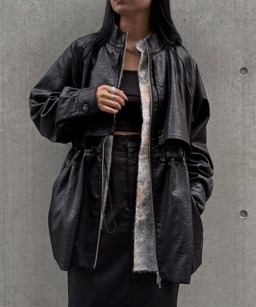 &g'aime（アンジェム）の「【&g'aime】ドロストオーバージャケット　Drawstring Over Jacket（ブルゾン・レディース・アイボリー/ブラック/ブラウン・FREE）」の18枚目の写真