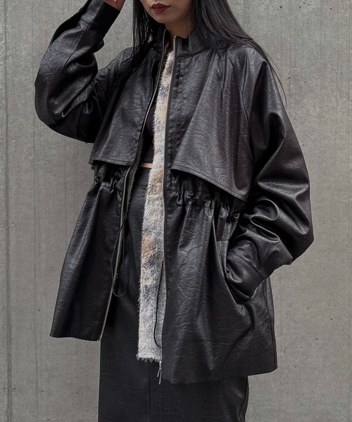 &g'aime（アンジェム）の「【&g'aime】ドロストオーバージャケット　Drawstring Over Jacket（ブルゾン・レディース・アイボリー/ブラック/ブラウン・FREE）」の20枚目の写真