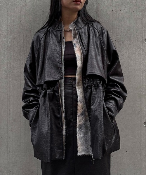 &g'aime（アンジェム）の「【&g'aime】ドロストオーバージャケット　Drawstring Over Jacket（ブルゾン・レディース・アイボリー/ブラック/ブラウン・FREE）」の19枚目の写真