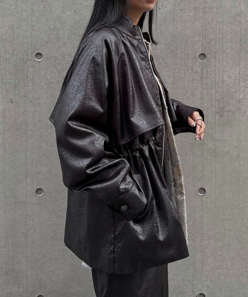 &g'aime（アンジェム）の「【&g'aime】ドロストオーバージャケット　Drawstring Over Jacket（ブルゾン・レディース・アイボリー/ブラック/ブラウン・FREE）」の22枚目の写真