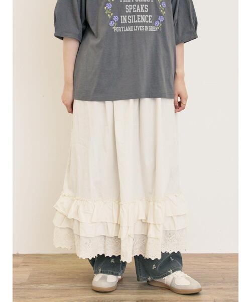 Samansa Mos2（サマンサ モスモス）の「ぺチスカート（スカート・レディース・ブラック/キナリ/ベージュ・F）」の2枚目の写真