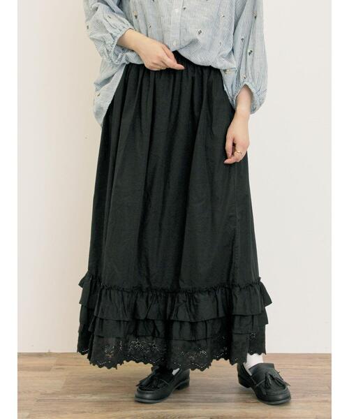 Samansa Mos2（サマンサ モスモス）の「ぺチスカート（スカート・レディース・ブラック/キナリ/ベージュ・F）」の3枚目の写真