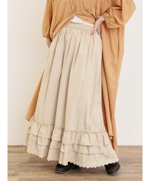 Samansa Mos2（サマンサ モスモス）の「ぺチスカート（スカート・レディース・ブラック/キナリ/ベージュ・F）」の4枚目の写真