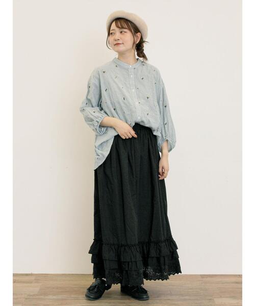 Samansa Mos2（サマンサ モスモス）の「ぺチスカート（スカート・レディース・ブラック/キナリ/ベージュ・F）」の9枚目の写真