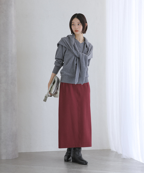 La TOTALITE（ラトータリテ）の「【洗える】ポケットアイラインスカート（スカート・レディース・ボルドー/グリーン/キャメル・40/38/36）」の13枚目の写真