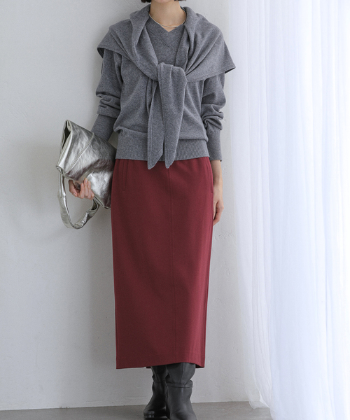 La TOTALITE（ラトータリテ）の「【洗える】ポケットアイラインスカート（スカート・レディース・ボルドー/グリーン/キャメル・40/38/36）」の16枚目の写真