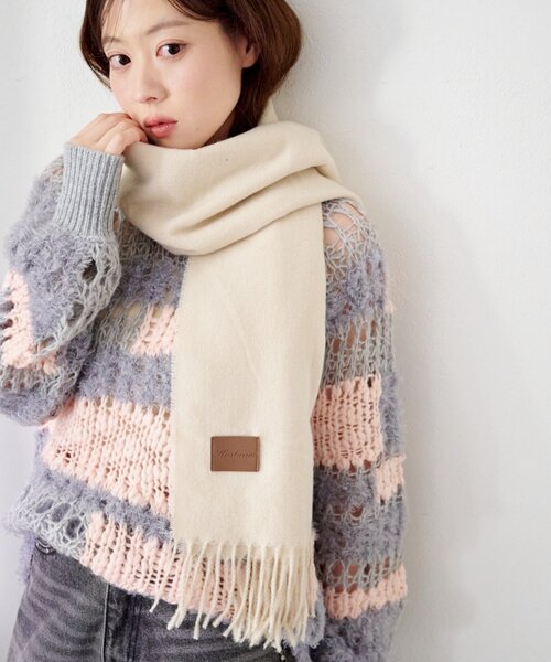 Kastane（カスタネ）の「【4色展開】ツイルマフラー（マフラー・レディース・ブラウン/ネイビー/ブルー/アイボリー・FREE）」の11枚目の写真