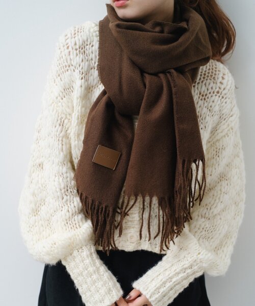 Kastane（カスタネ）の「【4色展開】ツイルマフラー（マフラー・レディース・ブラウン/ネイビー/ブルー/アイボリー・FREE）」の17枚目の写真